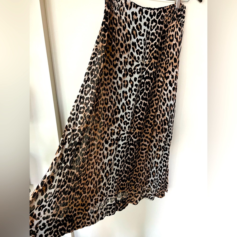 Ganni Leopard Midi Skirt
